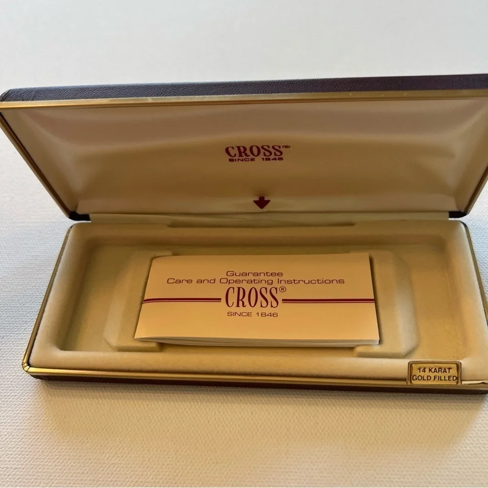 In Box Cross Ballpoint Pen 14KT‎ Gold Mint Condition (C4) Engraved 